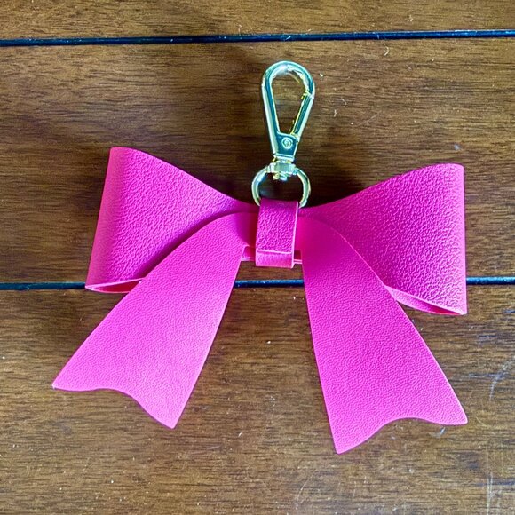 2 for $30 SALE - NEW Rose Red Bow Pendant Keychain Charm, Bow for your Handbag - Picture 1 of 5